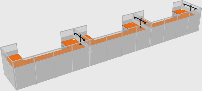 U-shaped cubicle