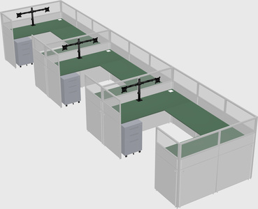 U-shaped cubicle