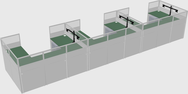 U-shaped cubicle