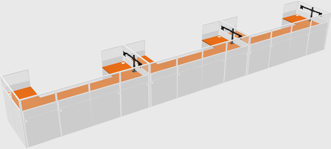 U-shaped cubicle