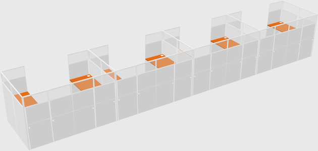 U-shaped cubicle