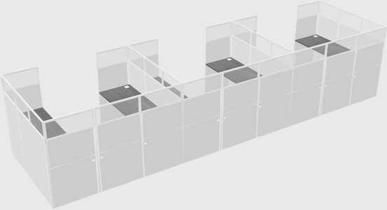 U-shaped cubicle