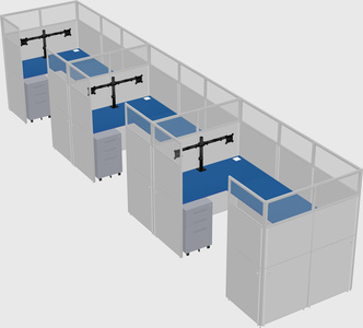 U-shaped cubicle