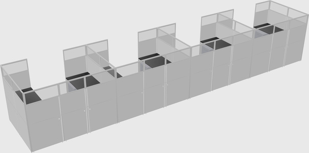 U-shaped cubicle