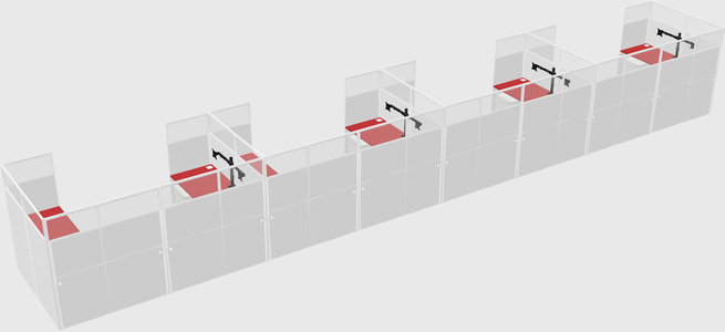 U-shaped cubicle