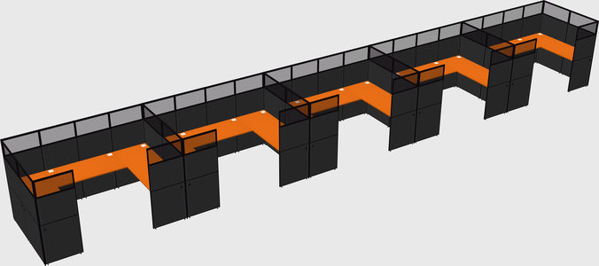 U-shaped cubicle