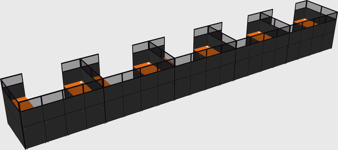 U-shaped cubicle