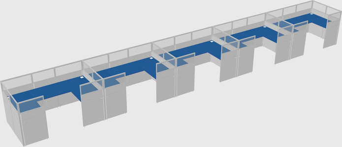 U-shaped cubicle