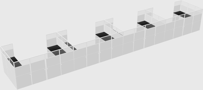 U-shaped cubicle