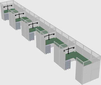 U-shaped cubicle