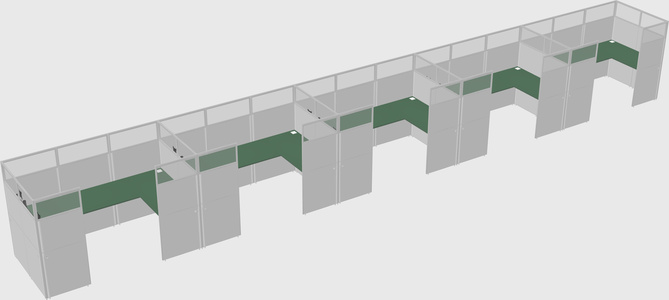 U-shaped cubicle