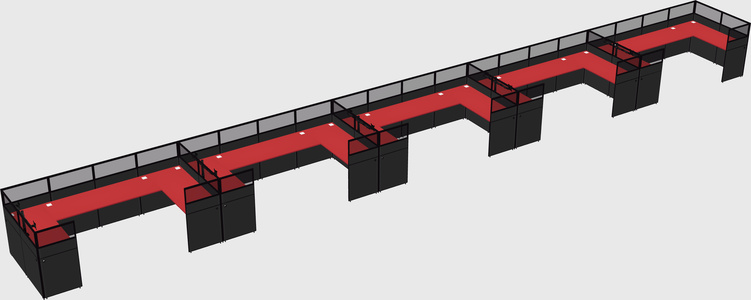 U-shaped cubicle