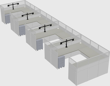 U-shaped cubicle