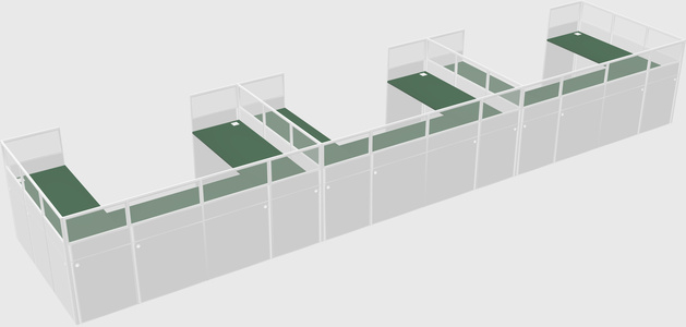 U-shaped cubicle