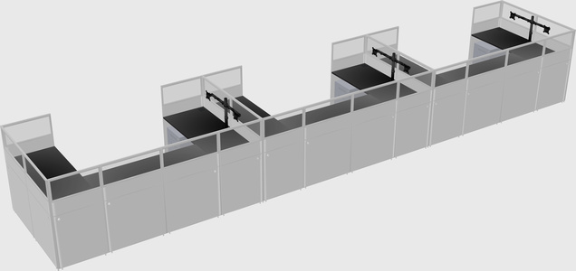 U-shaped cubicle