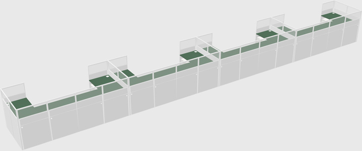 U-shaped cubicle