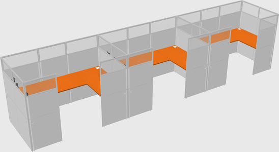 U-shaped cubicle