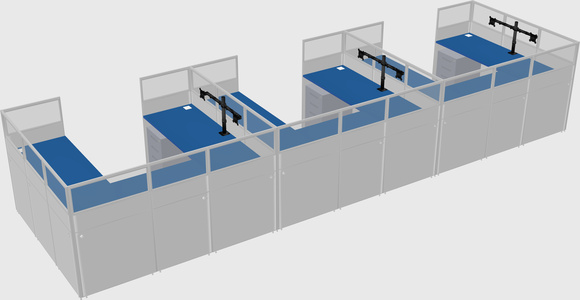 U-shaped cubicle