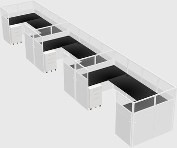 U-shaped cubicle
