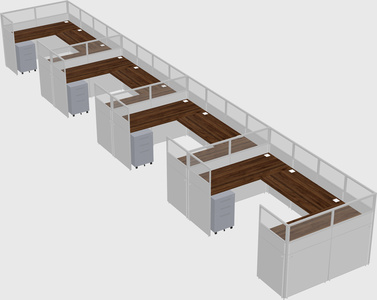 U-shaped cubicle