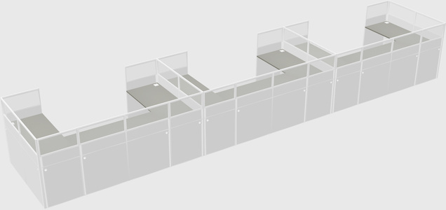 U-shaped cubicle