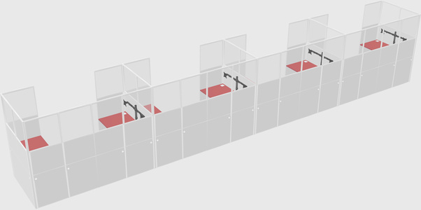 U-shaped cubicle