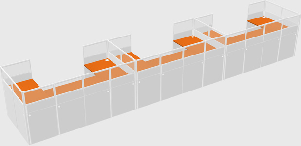 U-shaped cubicle