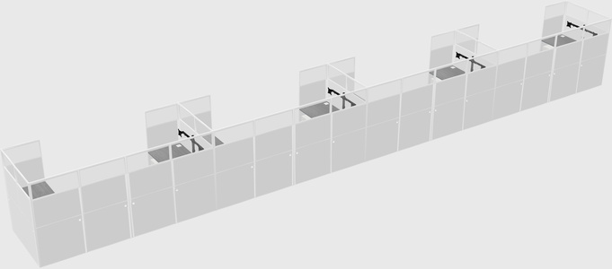 U-shaped cubicle