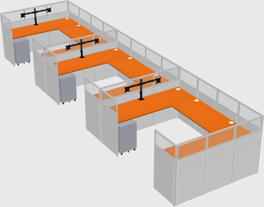 U-shaped cubicle