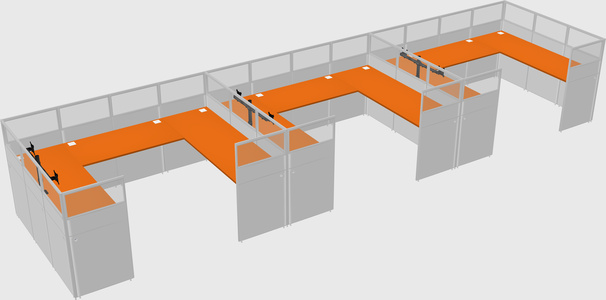 U-shaped cubicle