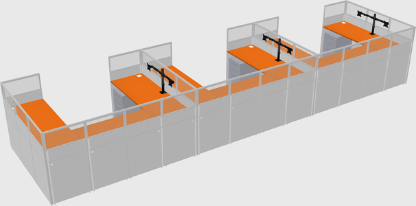 U-shaped cubicle