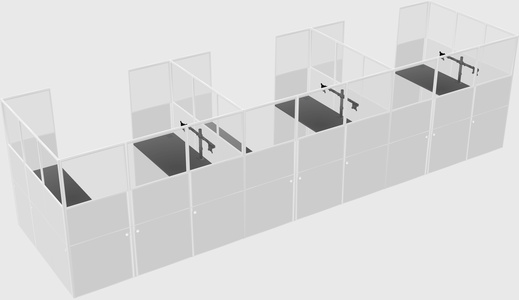 U-shaped cubicle