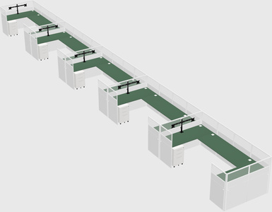 U-shaped cubicle