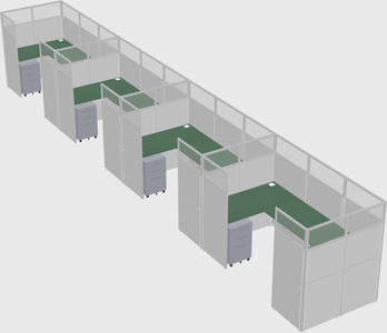 U-shaped cubicle
