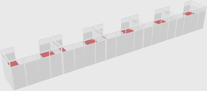 U-shaped cubicle