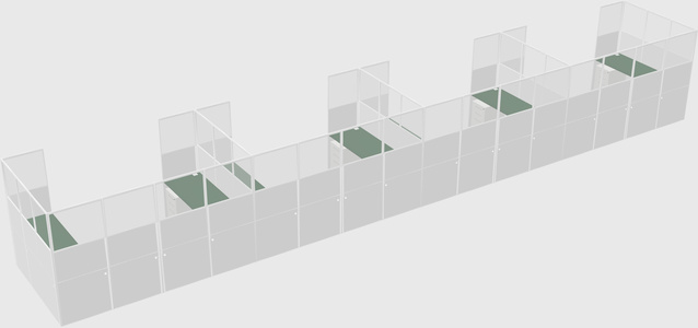 U-shaped cubicle