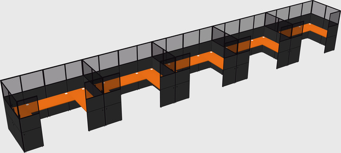 U-shaped cubicle
