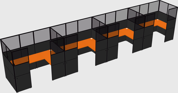 U-shaped cubicle