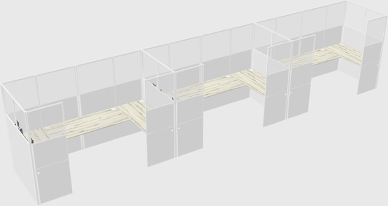 U-shaped cubicle