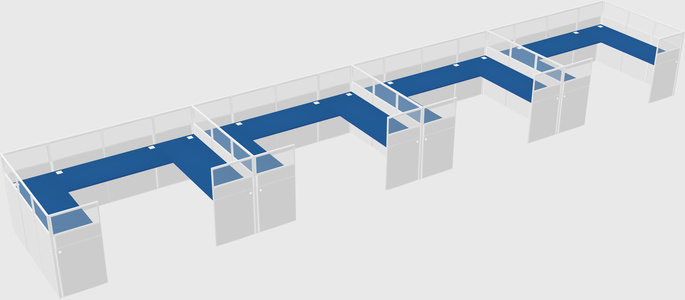 U-shaped cubicle