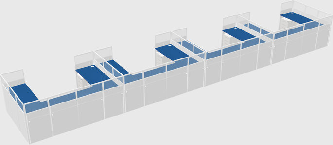 U-shaped cubicle
