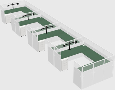 U-shaped cubicle