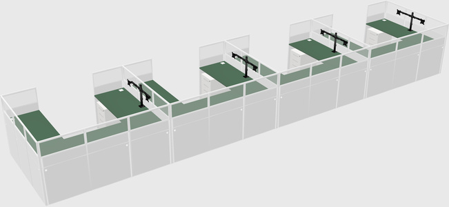 U-shaped cubicle