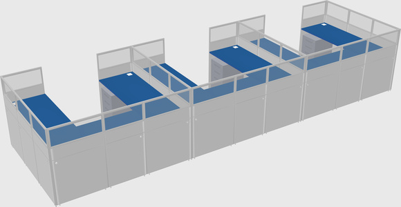 U-shaped cubicle