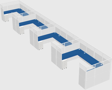 U-shaped cubicle