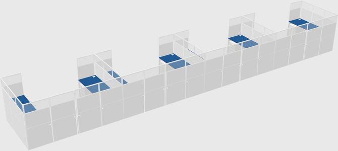U-shaped cubicle