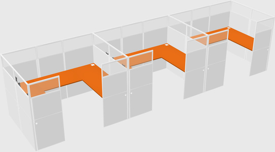 U-shaped cubicle
