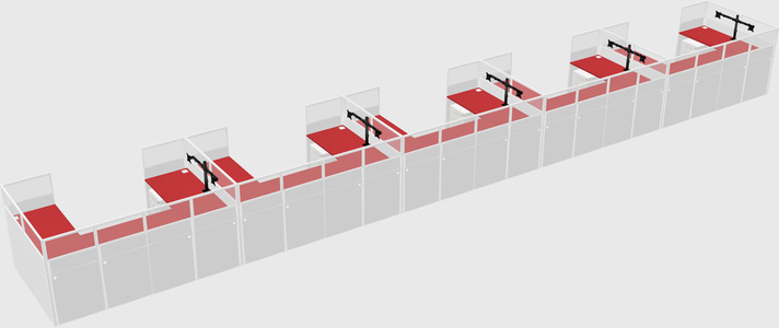 U-shaped cubicle