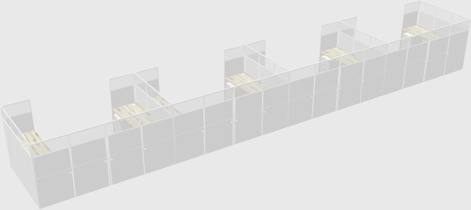 U-shaped cubicle