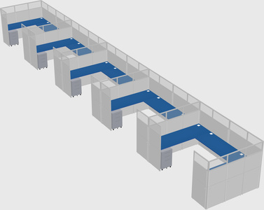 U-shaped cubicle